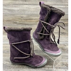 Cushe IT Boot Cuff UW00312 Womens 7 Purple Suede Waterproof Boots Boho Cabincore